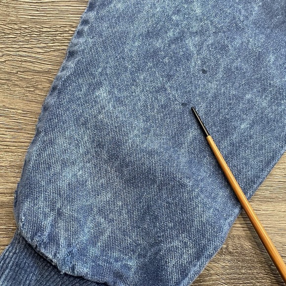 Vtg Acid Wash Shirt Size Medium Long Sleeve Blue Embroidered Ford GT40 Patterson - Picture 10 of 11